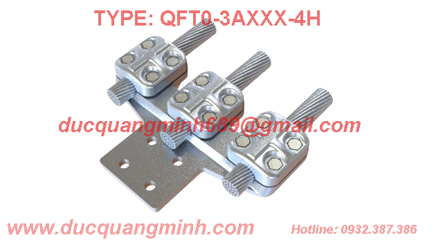 Kẹp cực phẳng cho 3 dây và cực thiết bị 4 lỗ - POWER CONNECTOR