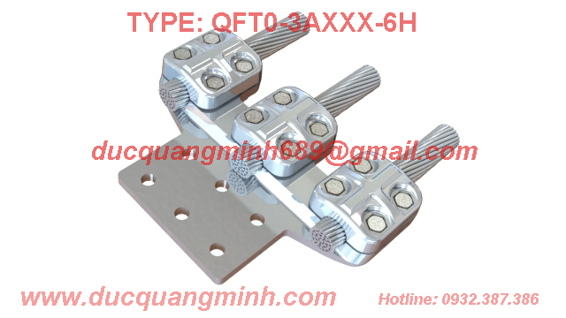 Kẹp cực phẳng cho 3 dây và cực thiết bị 6 lỗ - POWER CONNECTOR