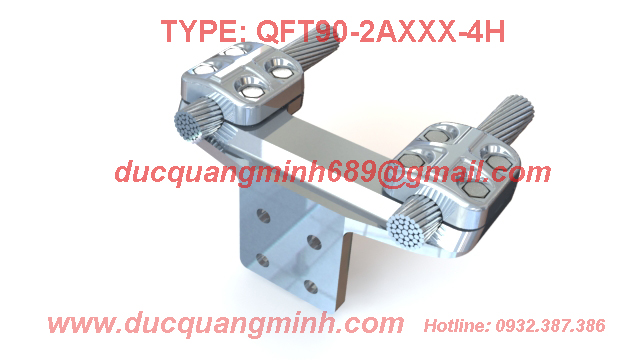 Kẹp cực phẳng vuông góc cho 2 dây và cực thiết bị 4 lỗ - POWER CONNECTOR
